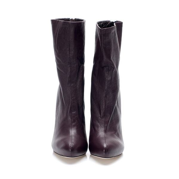 3086 leather boots; plum