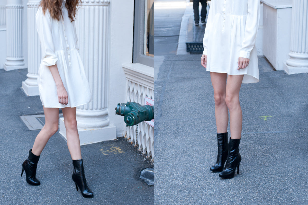 3086 leather boots; black