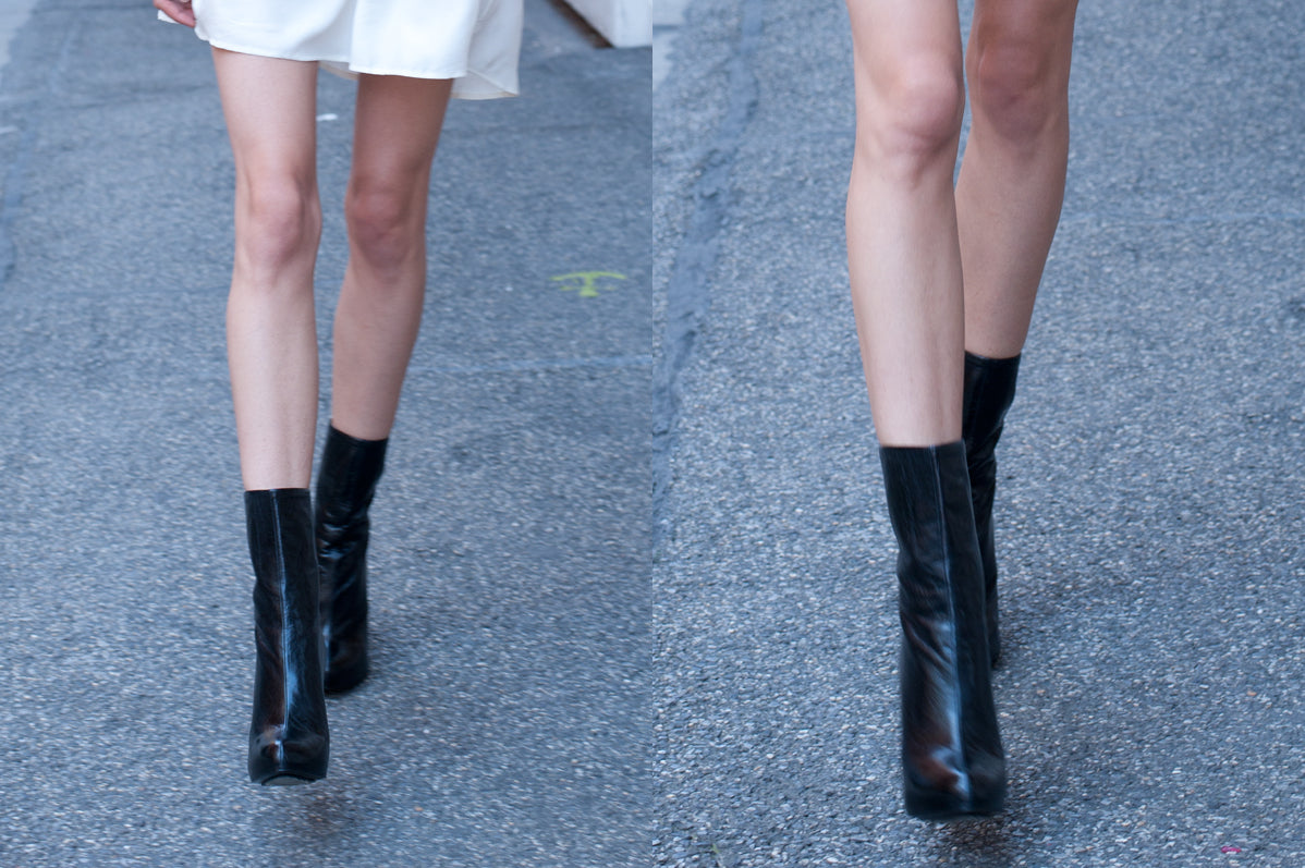 3086 leather boots; black