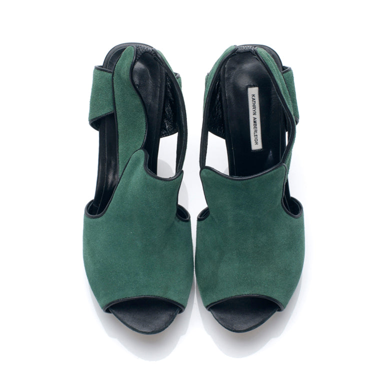 3113 suede slingbacks; sea green