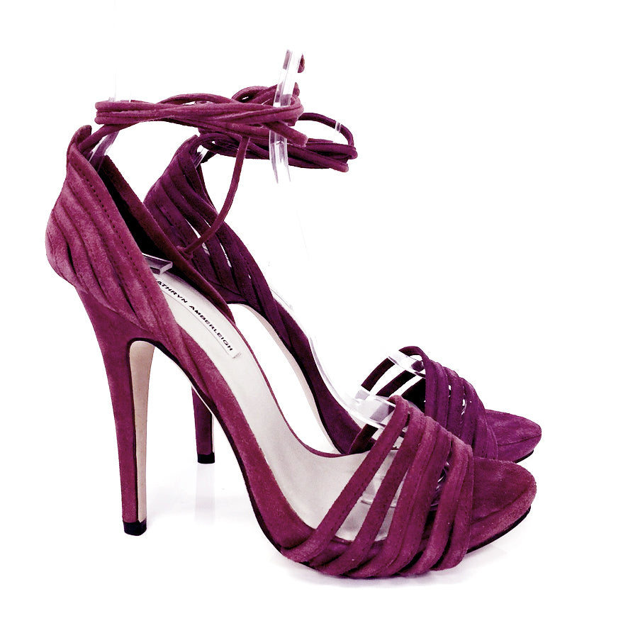 3136 suede heels; mauve