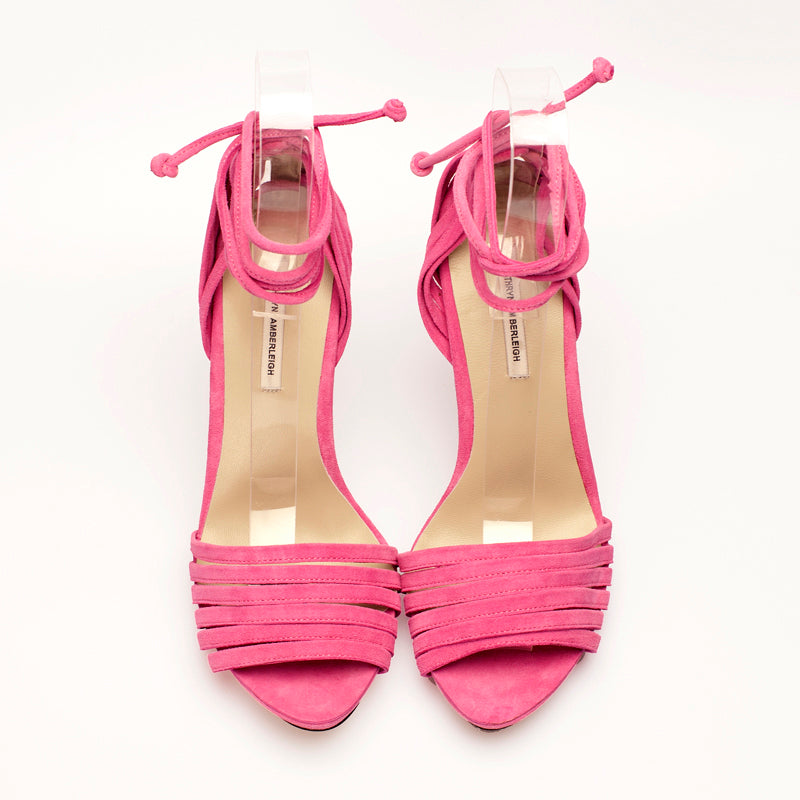 3136 suede heels; pink