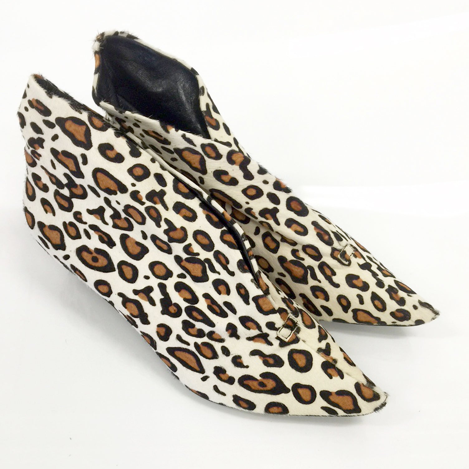3155 hair booties ; cream leopard