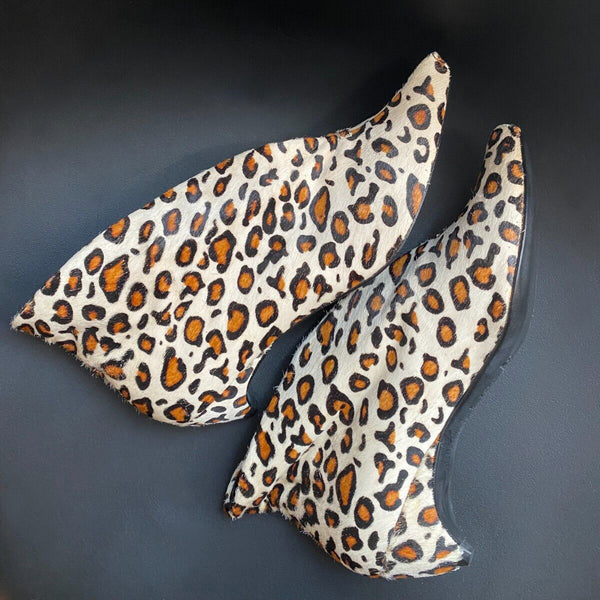3155 hair booties ; cream leopard