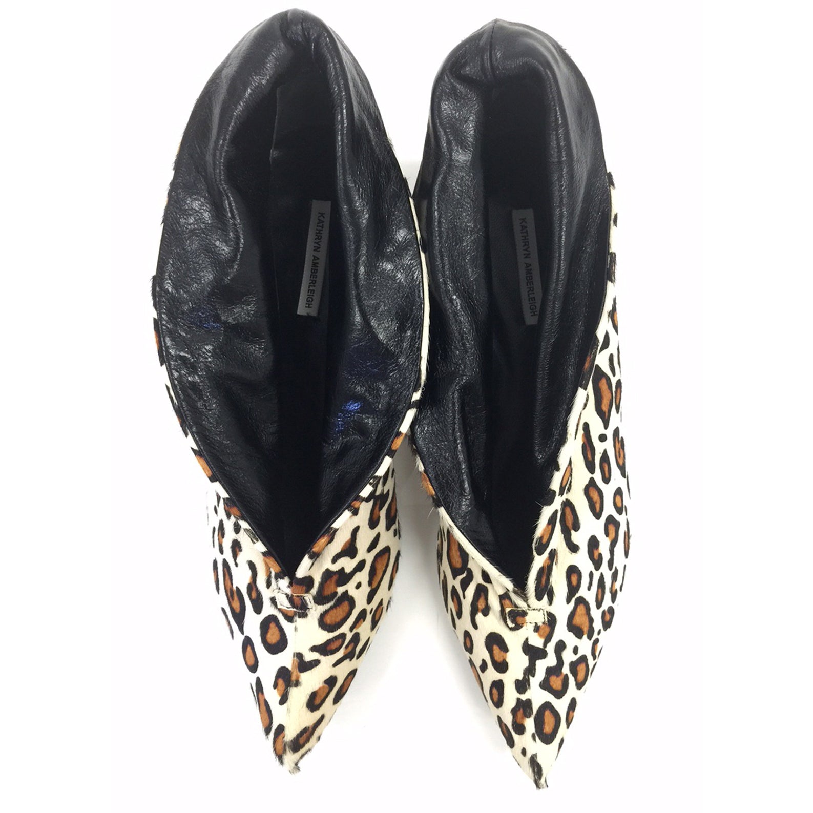 3155 hair booties ; cream leopard