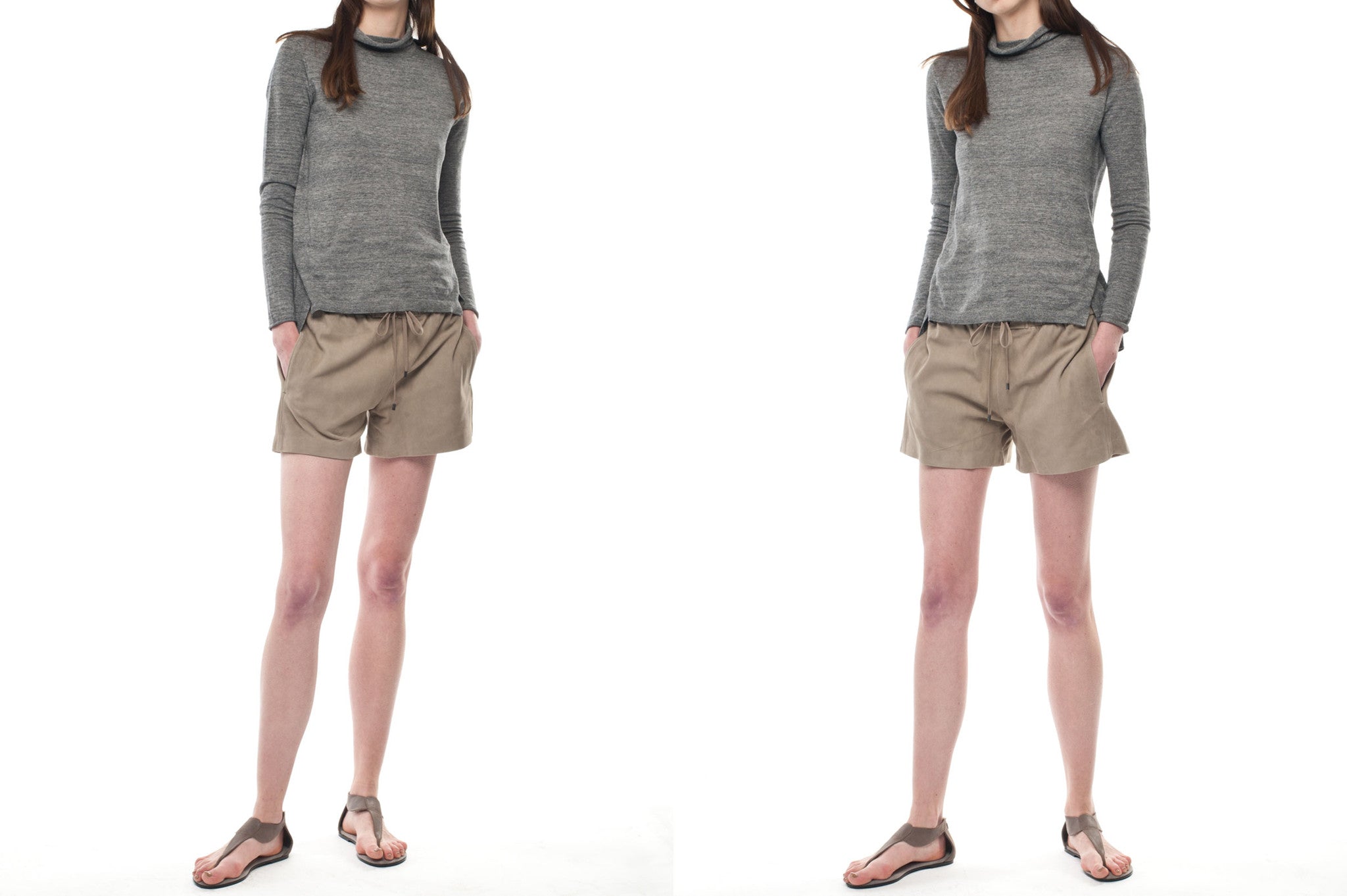 7924 leather sandals; grey