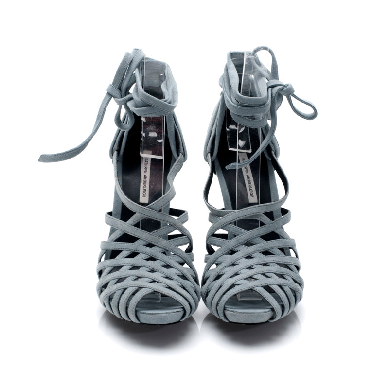 K431 suede heels; slate
