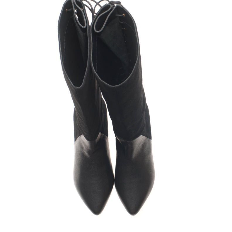 1401 suede and leather boots; black