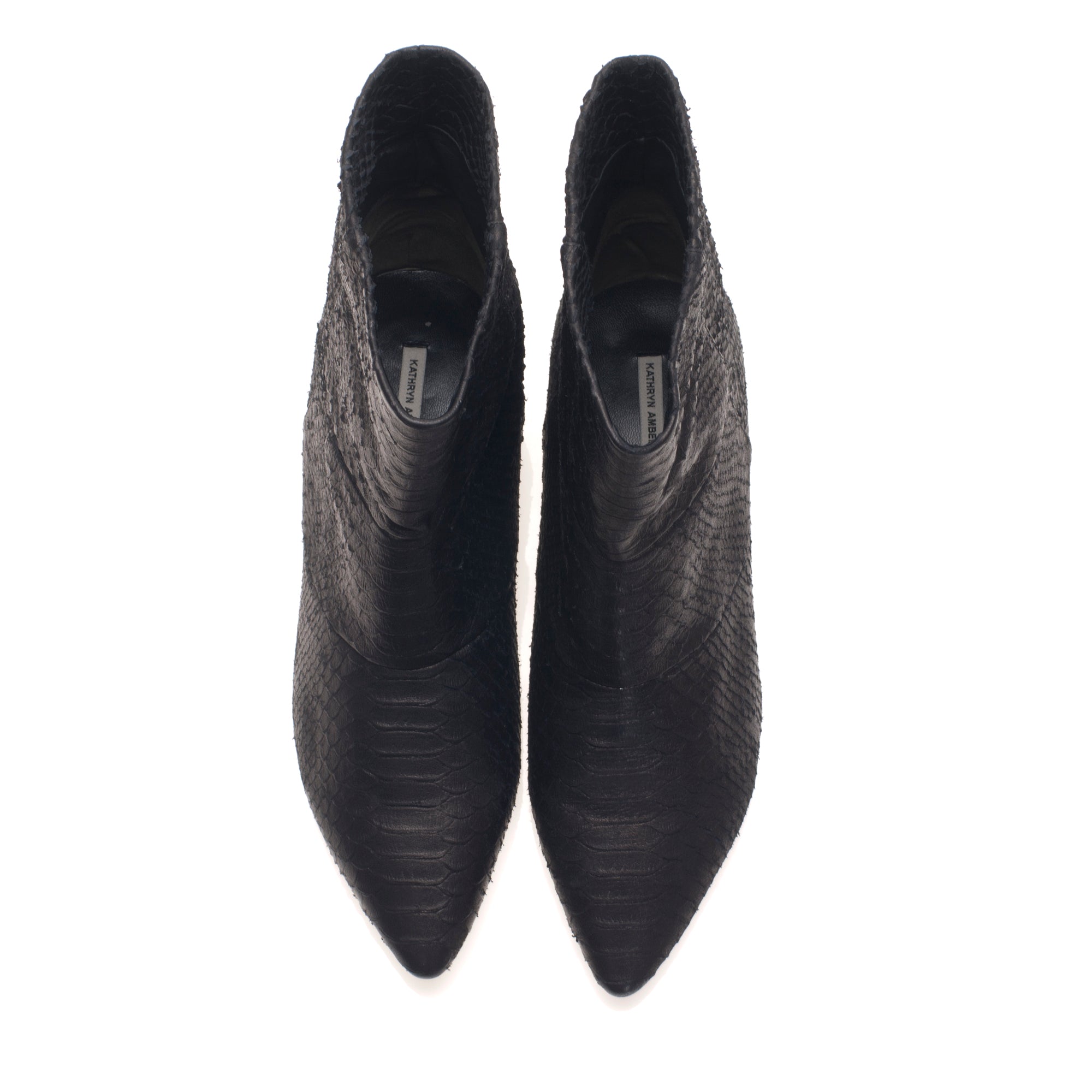 5036 leather boots; black snake