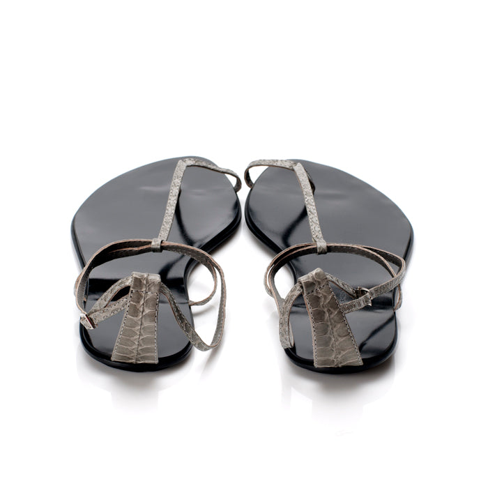 3019 snakeskin sandals; grey