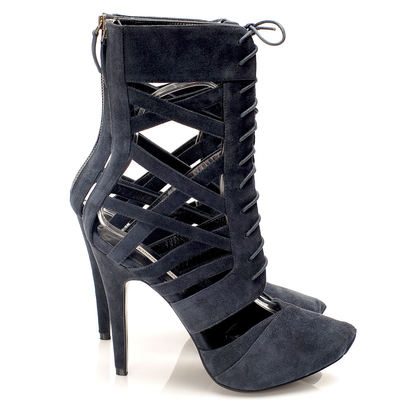 K731 suede heels; midnight