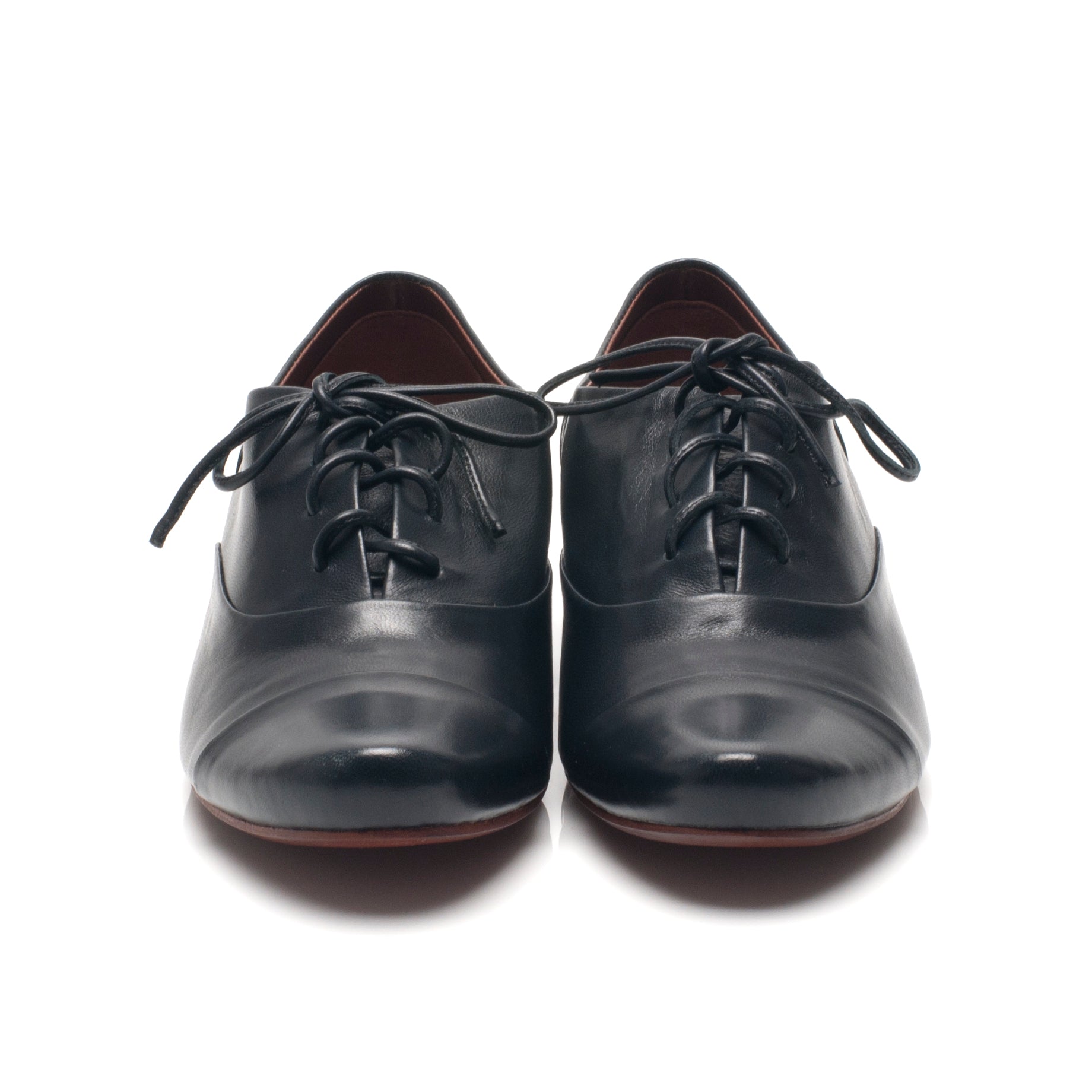 J544 leather loafers; navy
