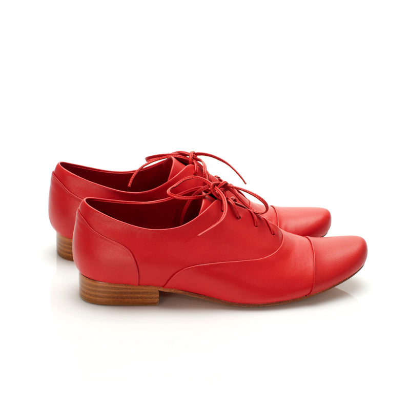 J544 leather loafers; red