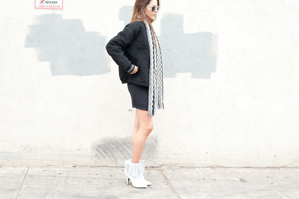 K309 suede boots; white