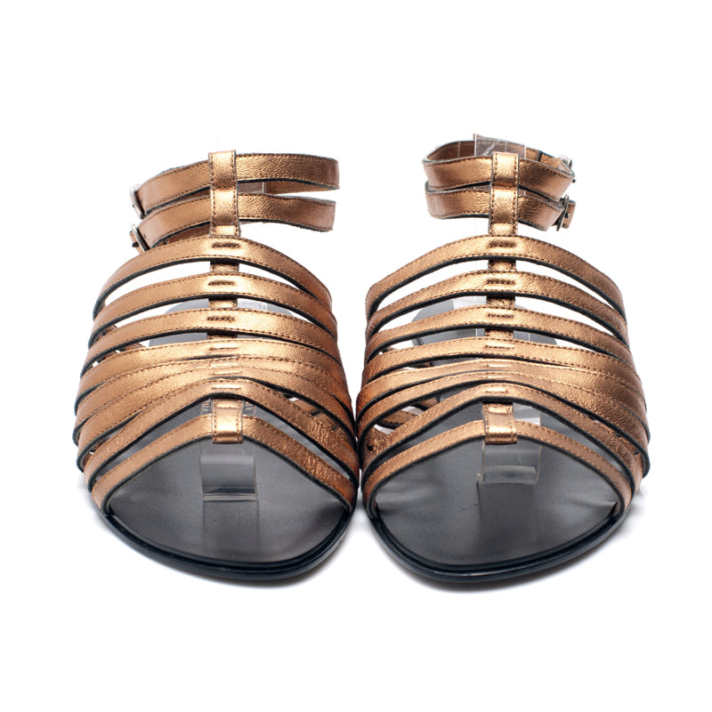 J103 leather sandals; copper