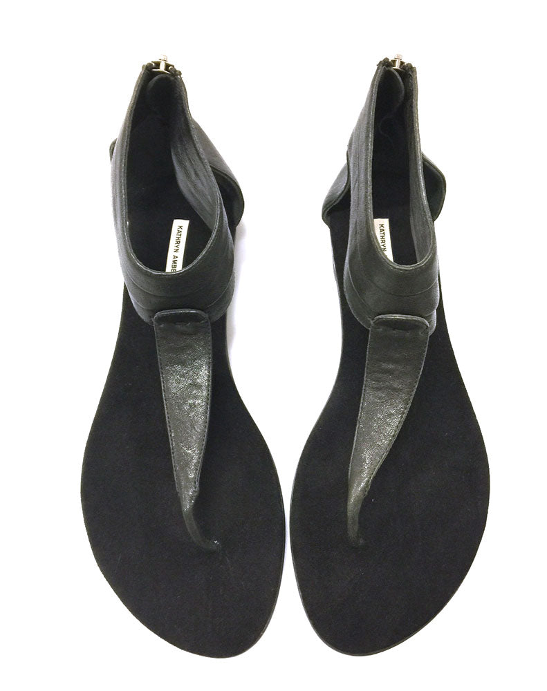 7922 leather sandals; black