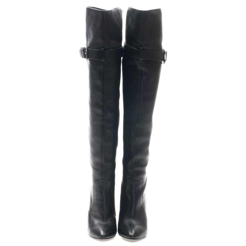 1201 leather boots; black
