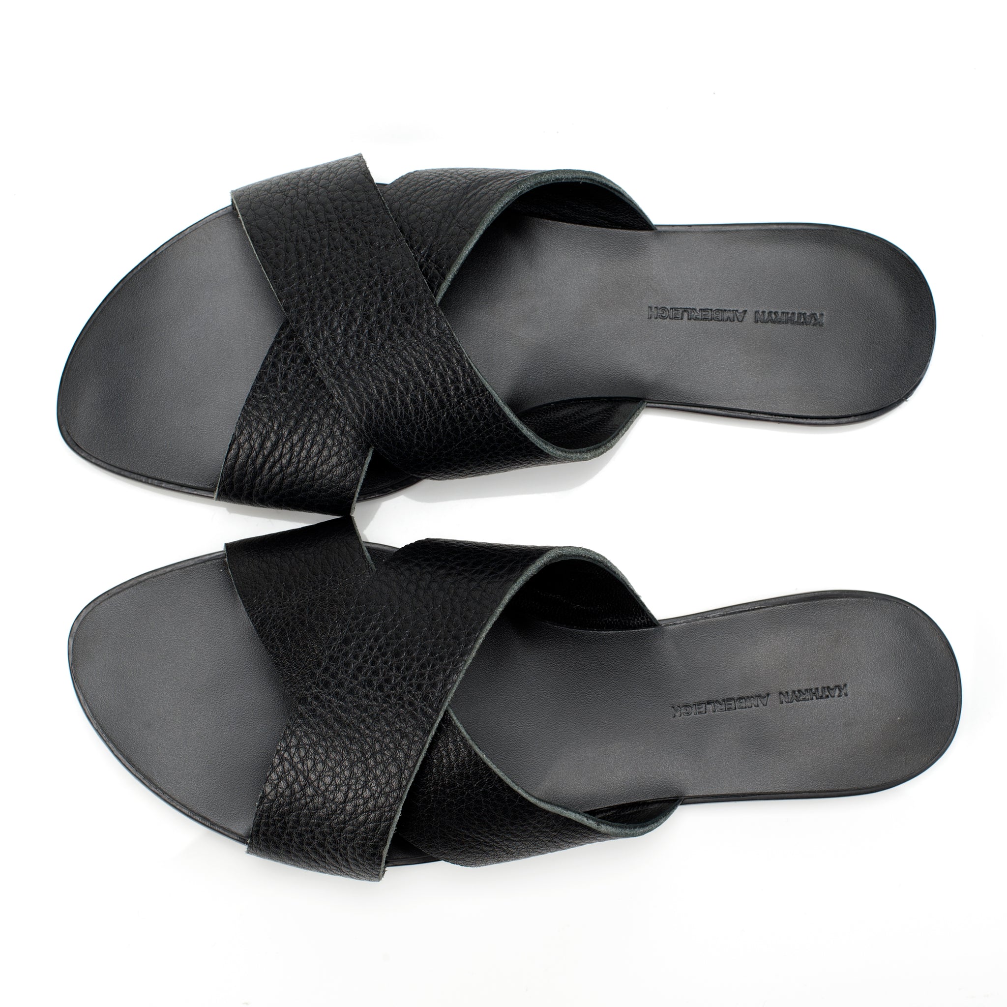 7519 leather slides; black