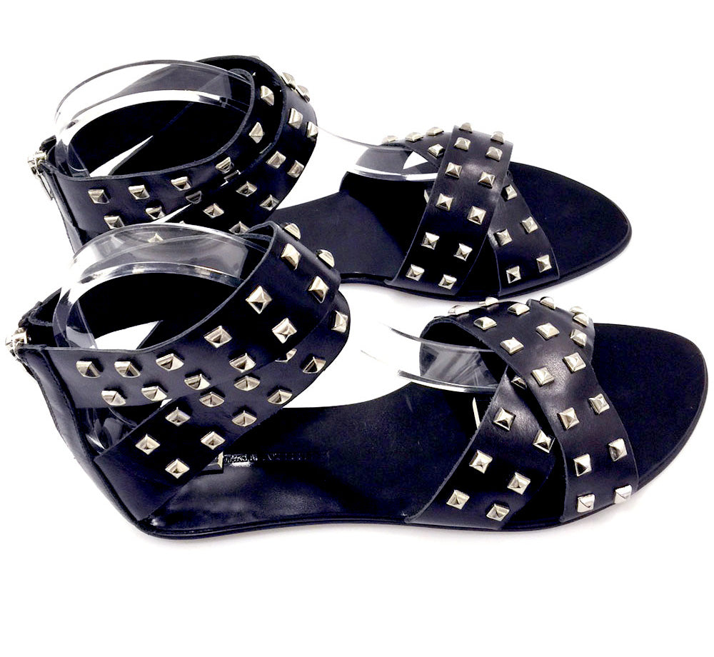 7950 leather sandals; black