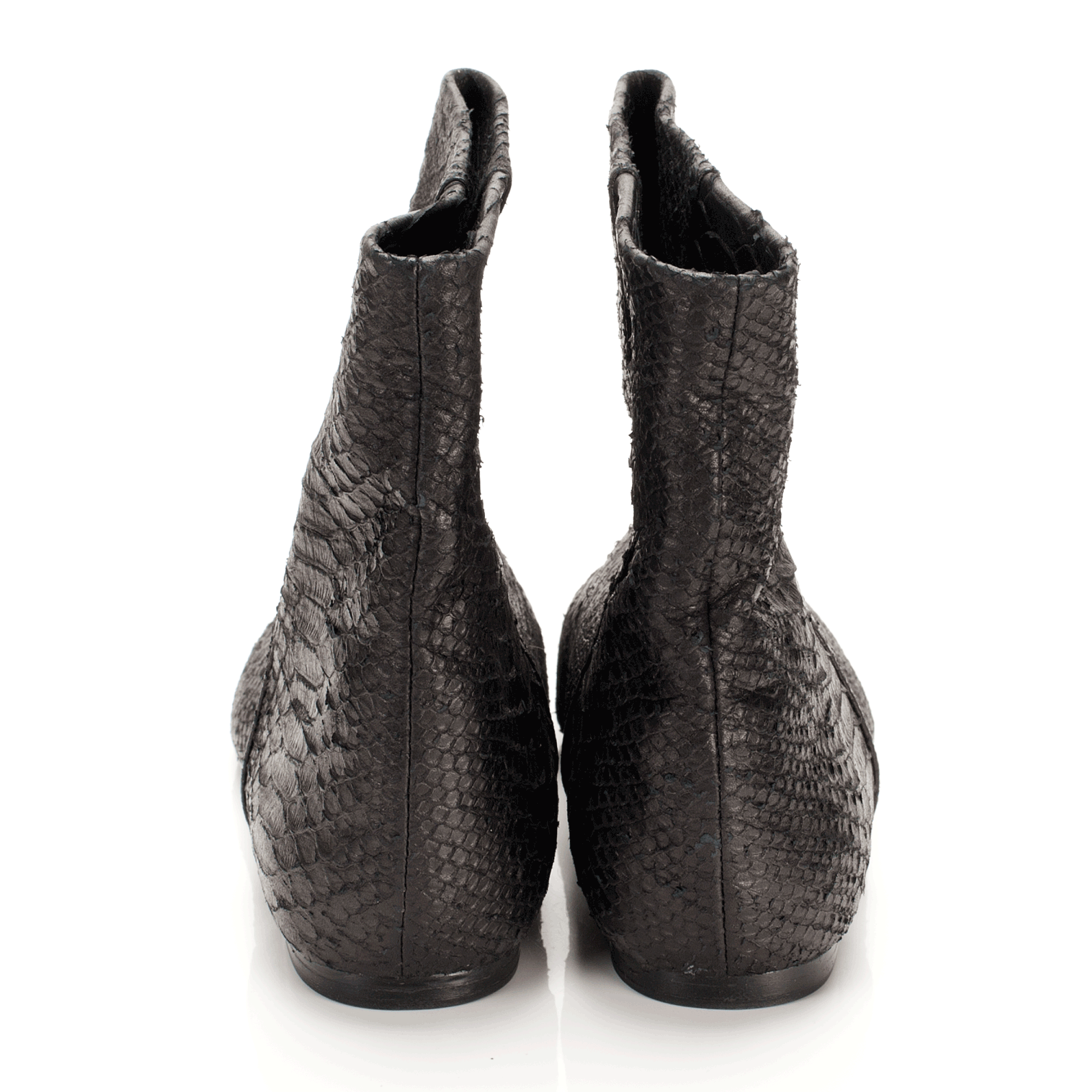 5036 leather boots; black snake