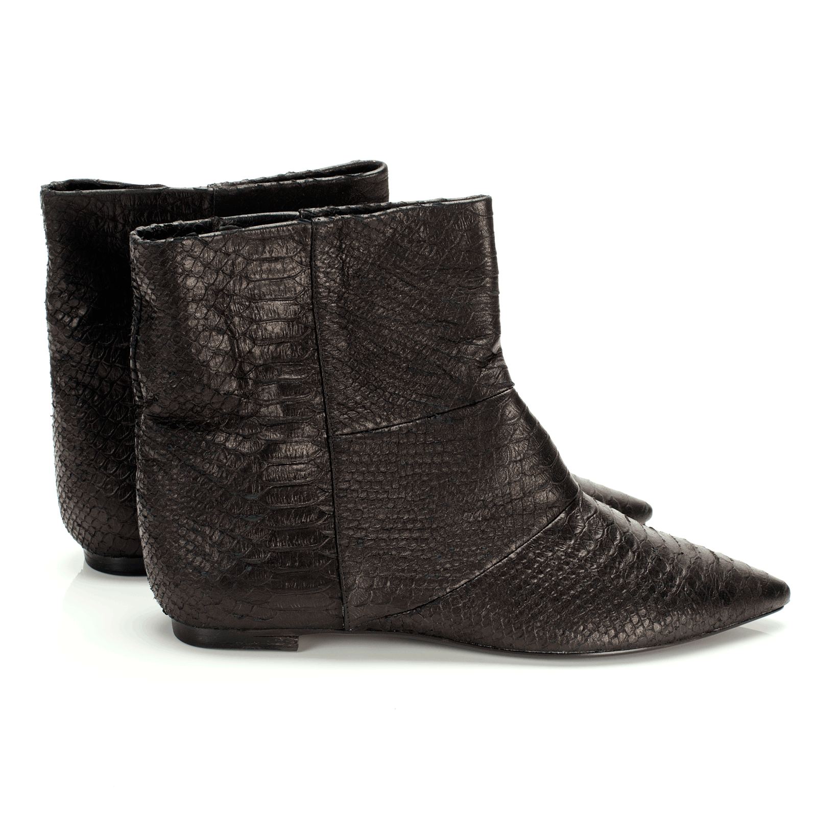 5036 leather boots; black snake