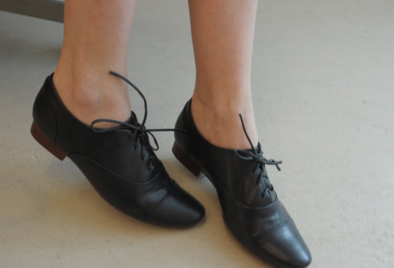 J544 leather loafers; navy
