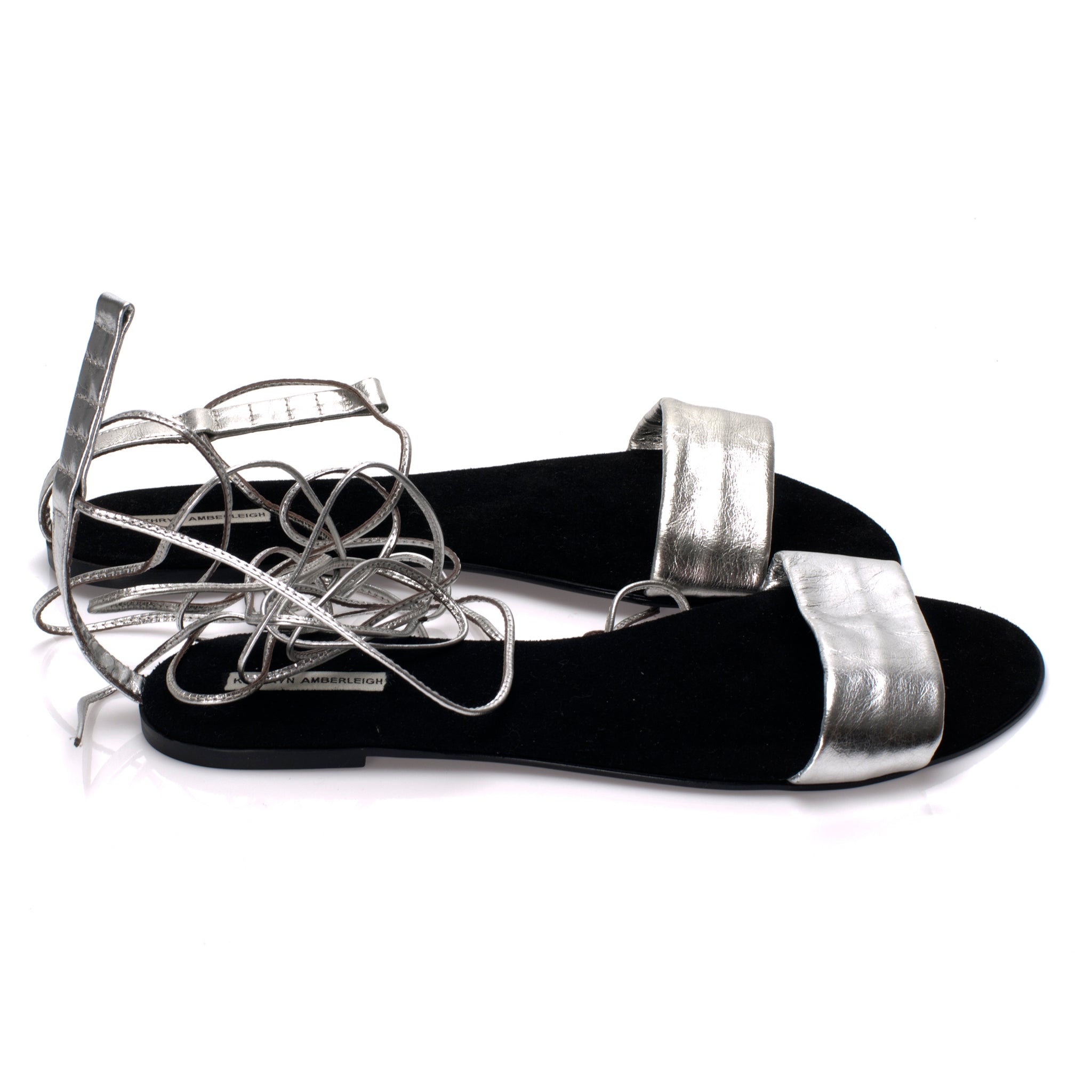 3011 leather sandals; silver