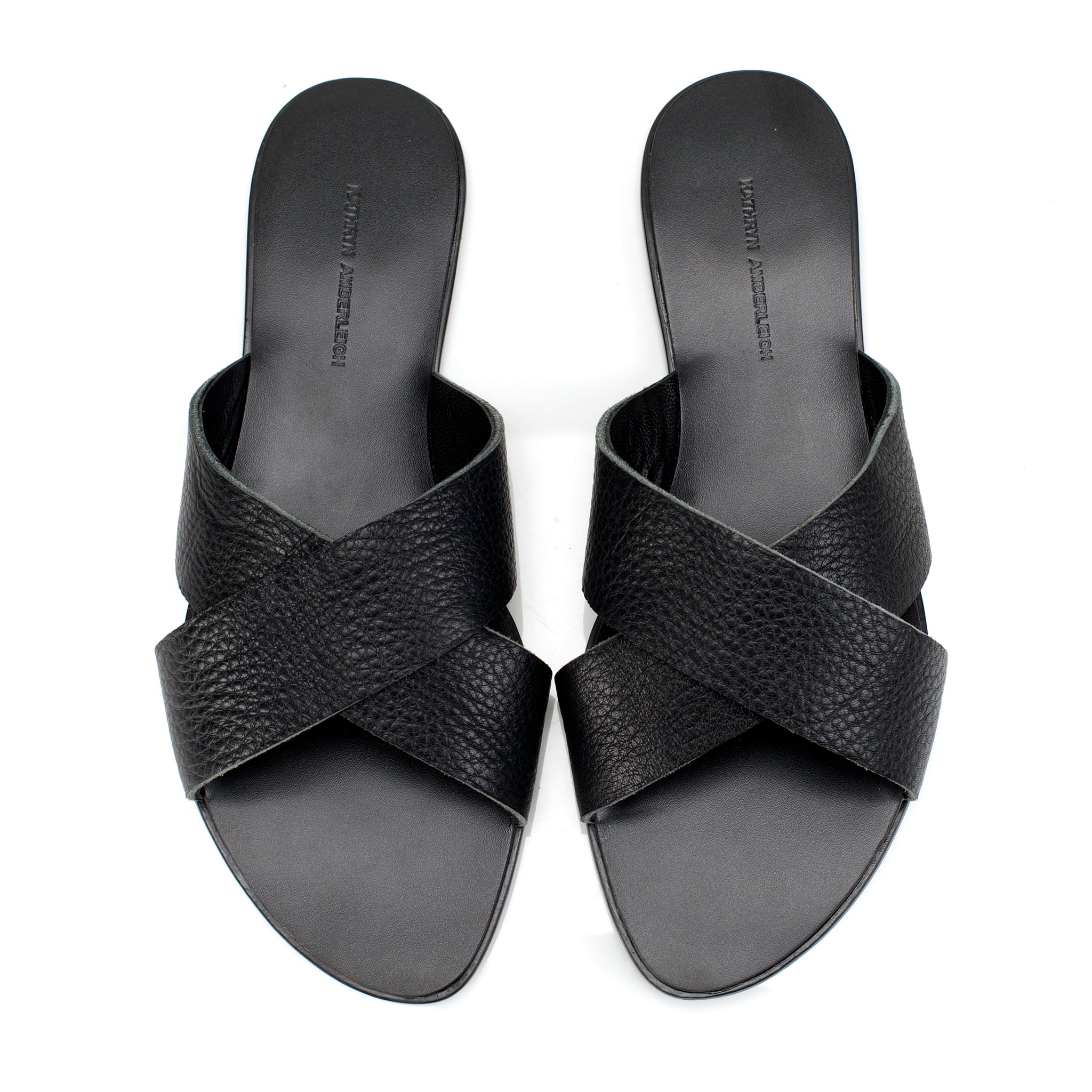 7519 leather slides; black