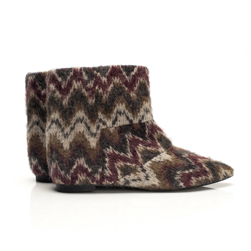 5035 wool boots; wine and olive