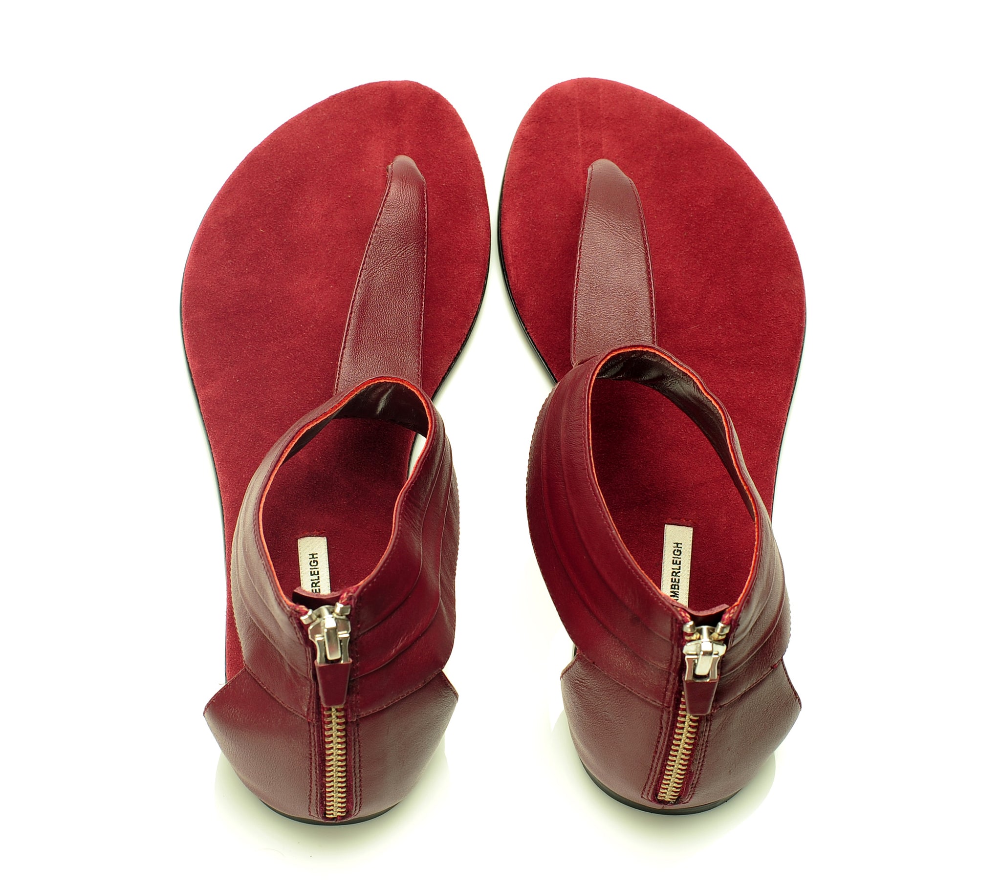 7922 leather sandals; wine