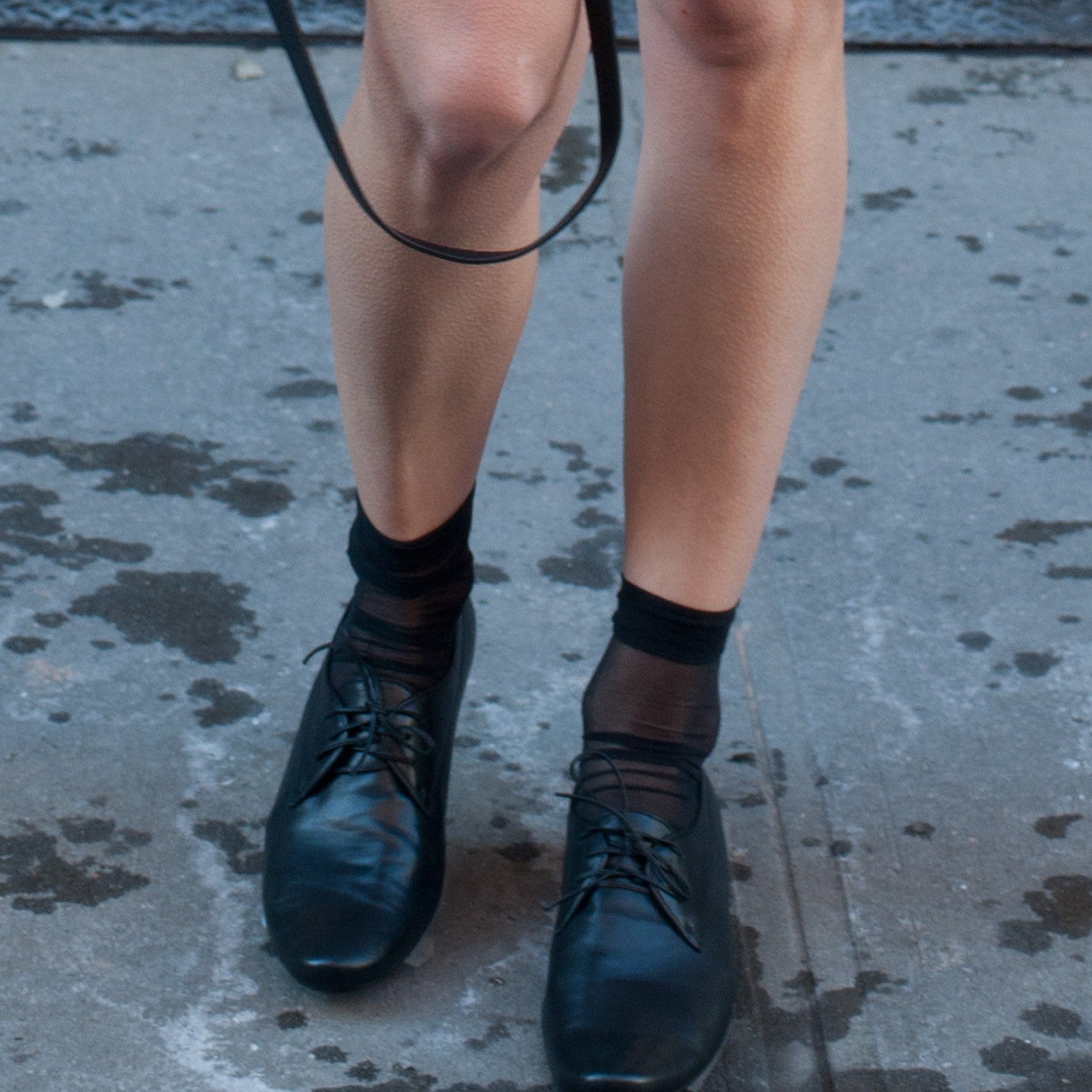 J545 leather loafers; black