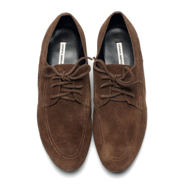 K559 suede loafers; cacao