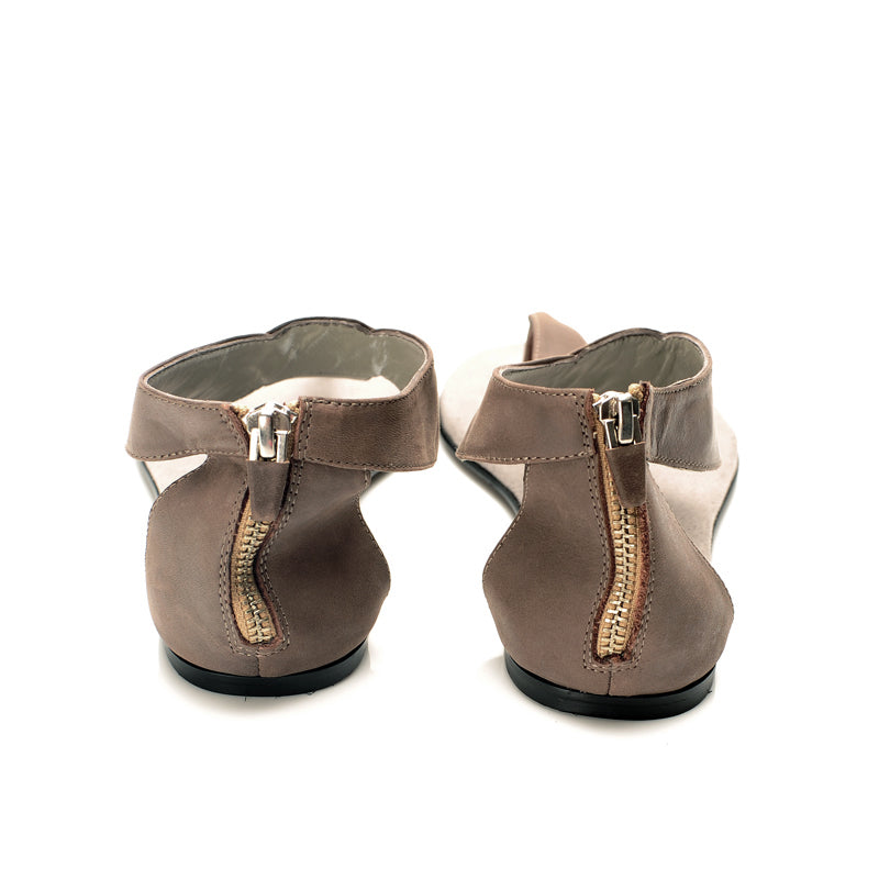 7924 leather sandals; grey