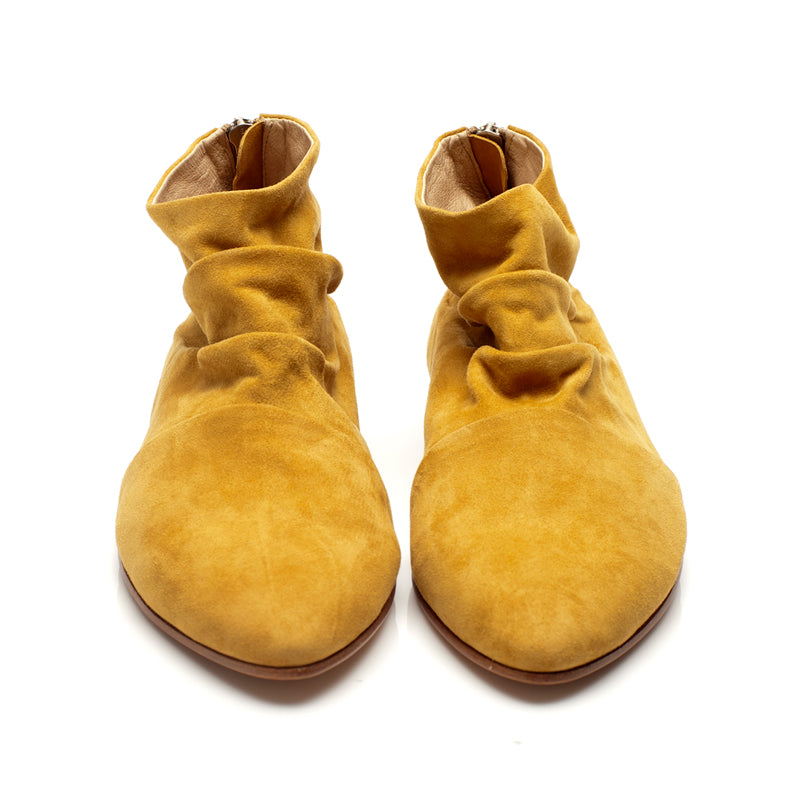 K441 suede boots; yellow