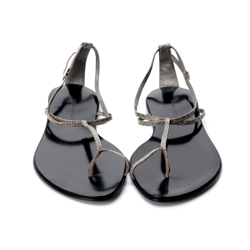 3019 snakeskin sandals; grey