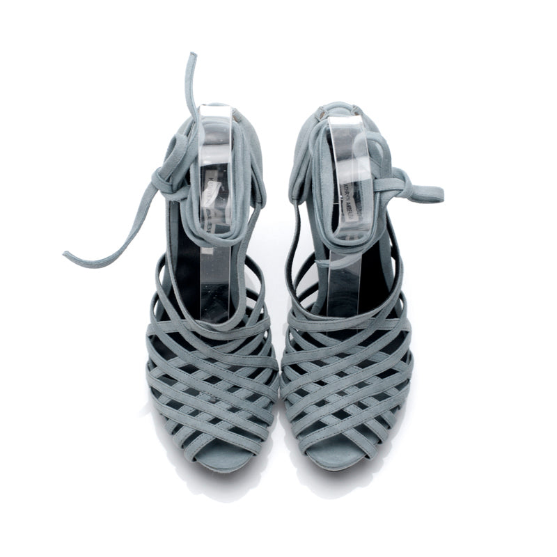 K431 suede heels; slate