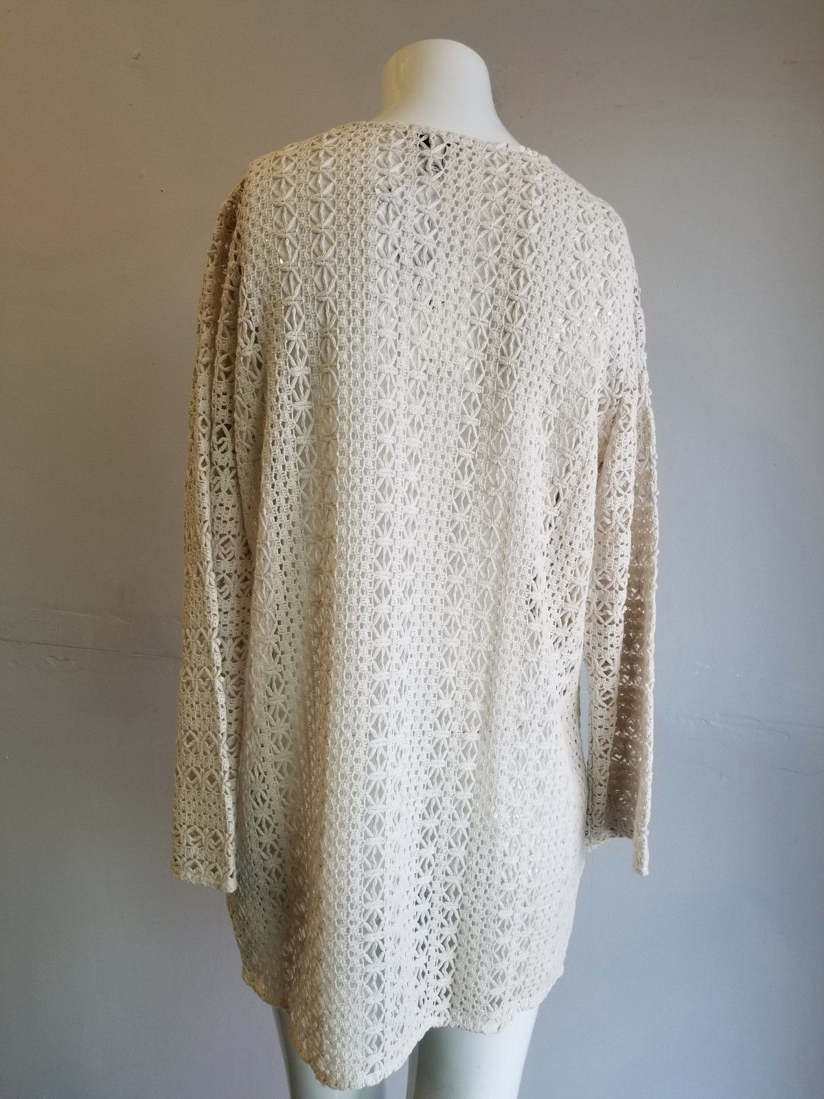 JOIE : CROCHET TUNIC BLOUSE, BEIGE