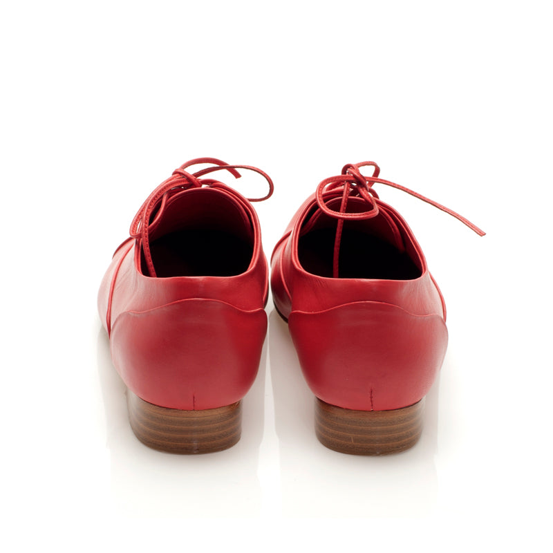 J544 leather loafers; red