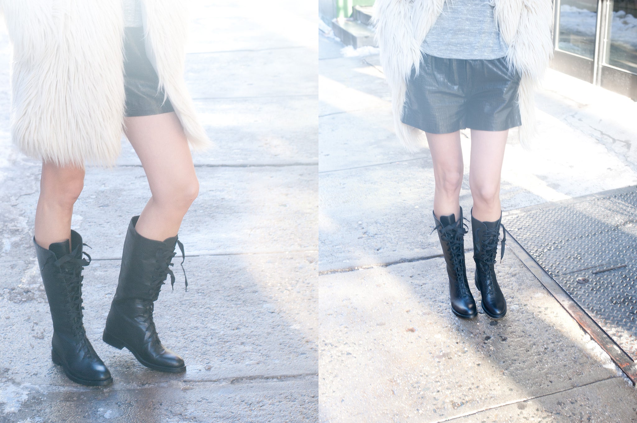 5062 leather boots; black