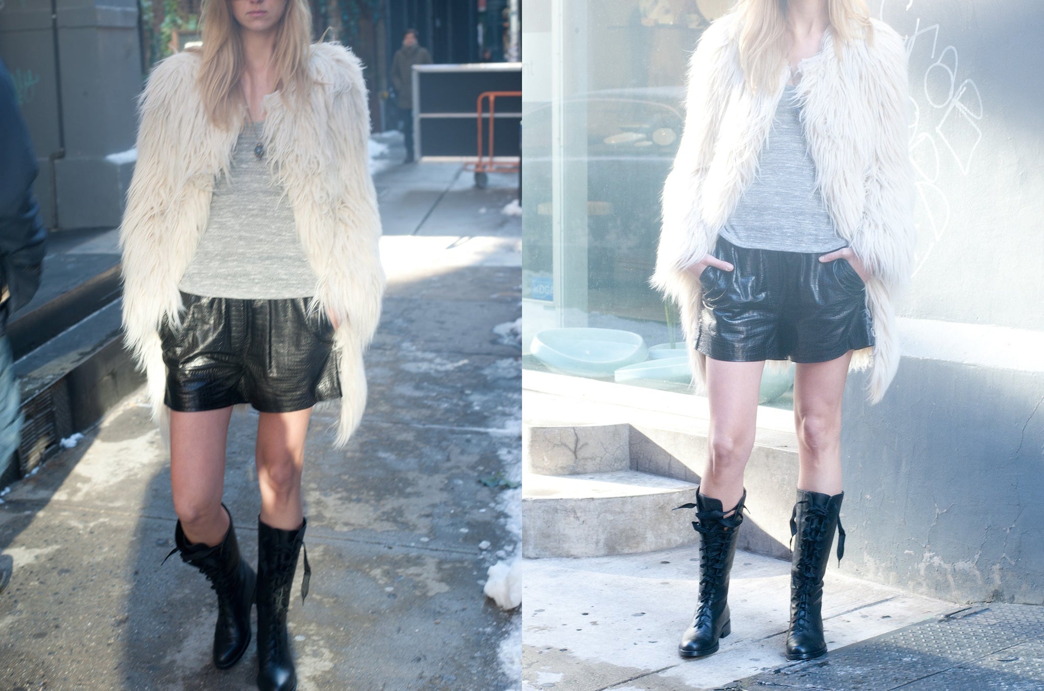 5062 leather boots; black