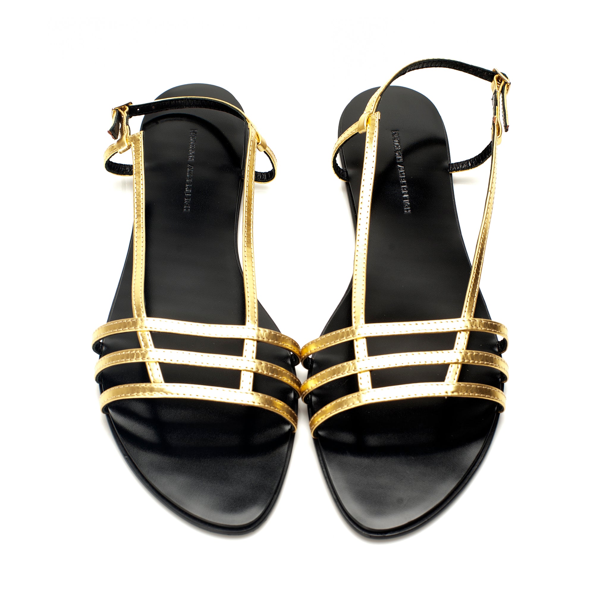 3015 leather sandals; gold