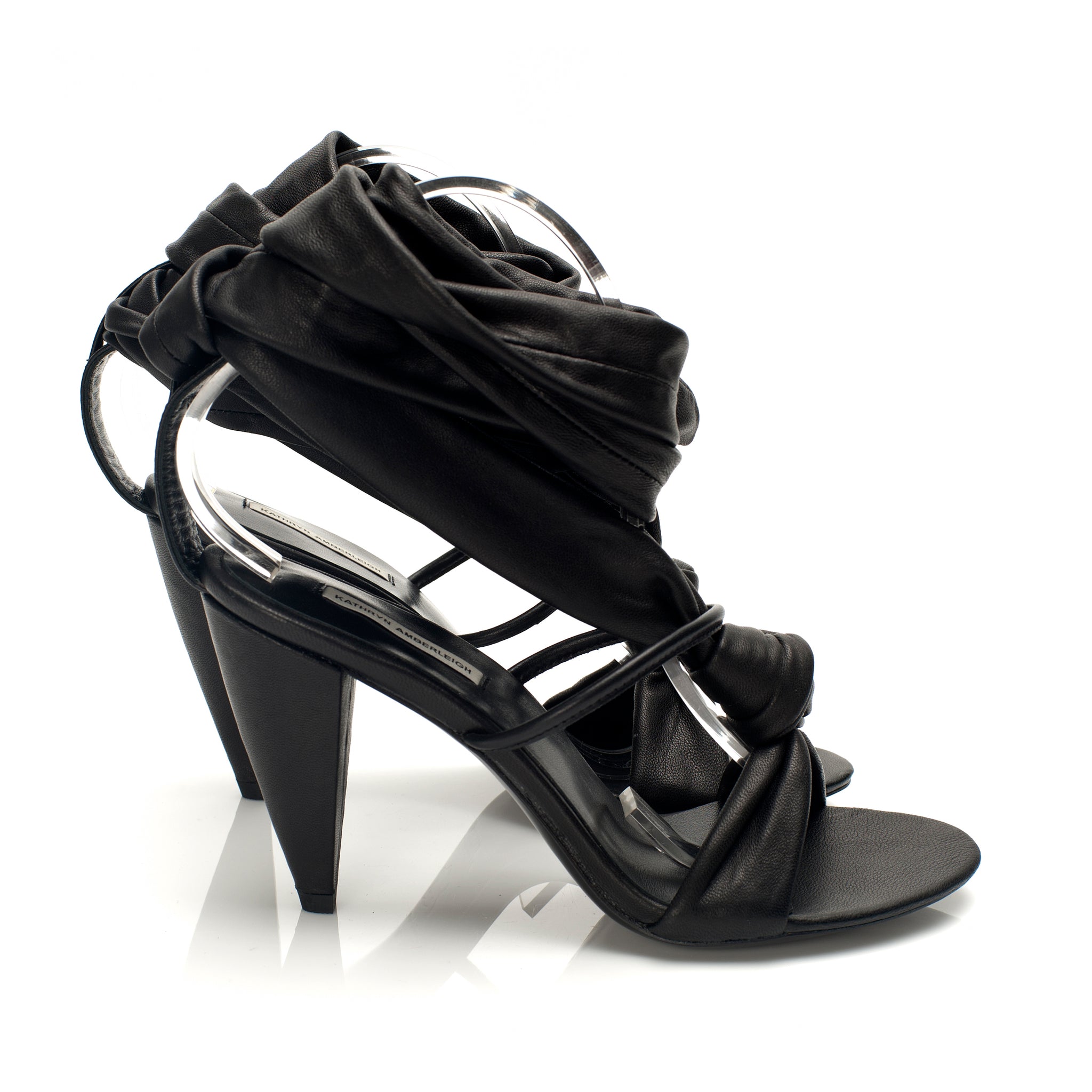 K738 leather heels; black