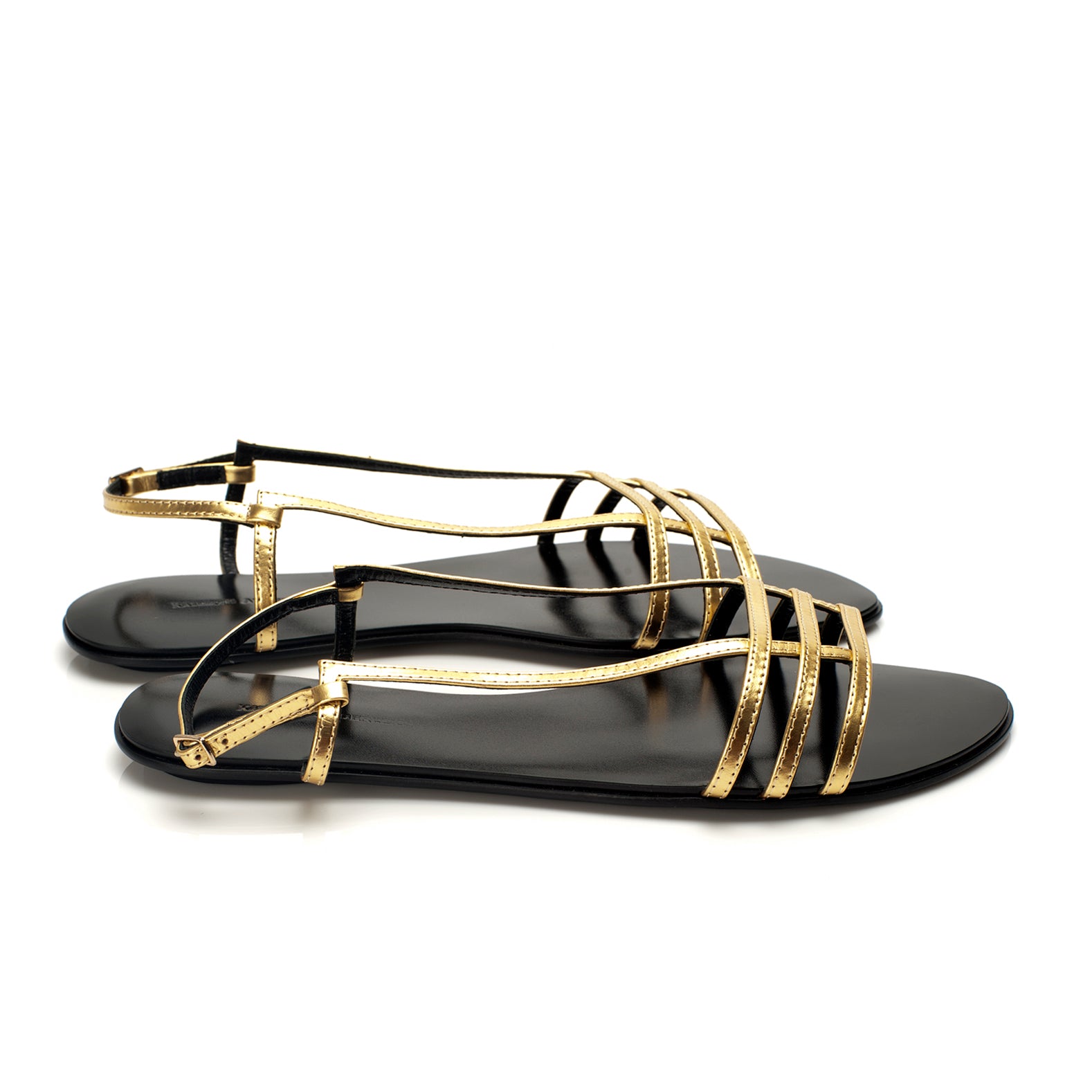 3015 leather sandals; gold