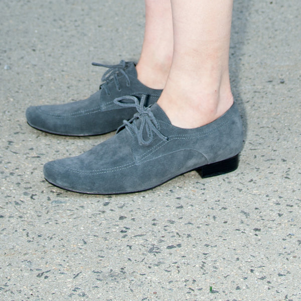 K559 suede loafers; dark grey