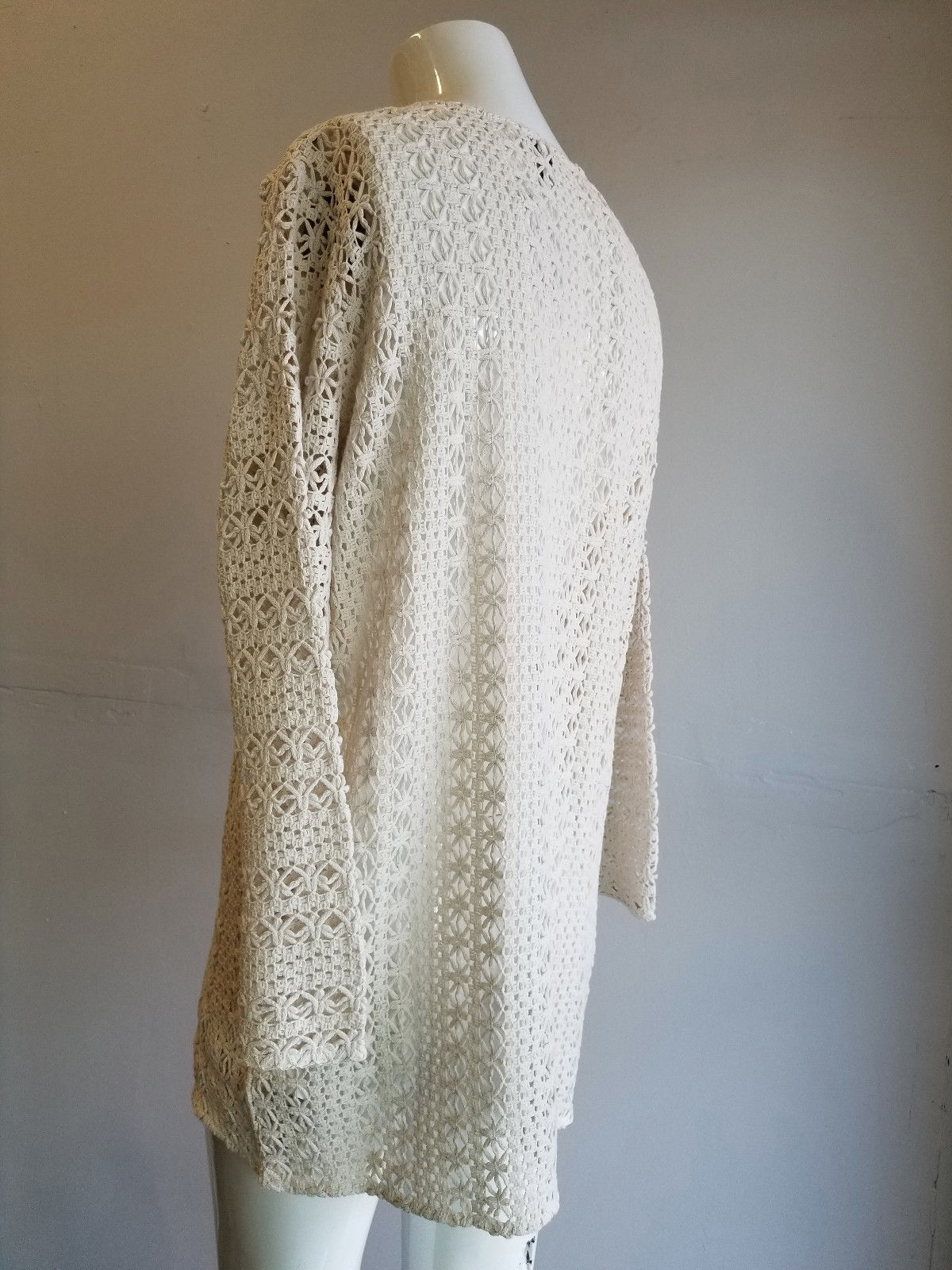 JOIE : CROCHET TUNIC BLOUSE, BEIGE