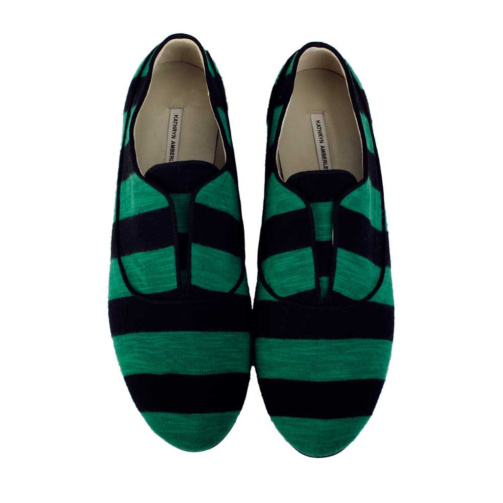 K436 cotton sneakers; green and black