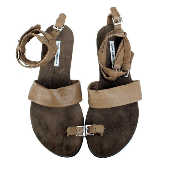 3013 leather sandals; khaki