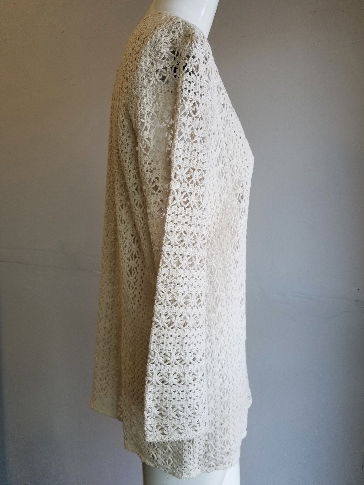 JOIE : CROCHET TUNIC BLOUSE, BEIGE