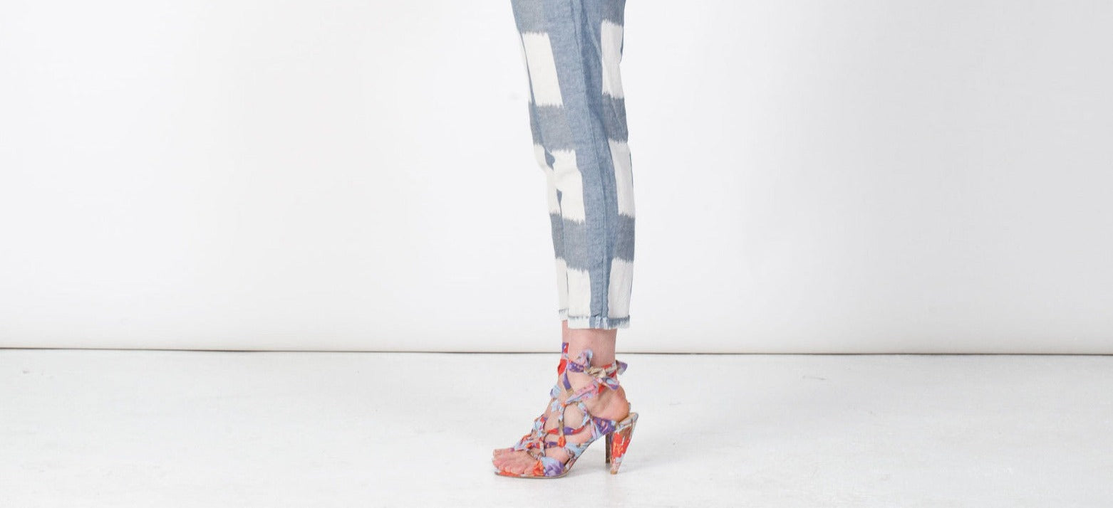 K737 cotton heels; lilac flower