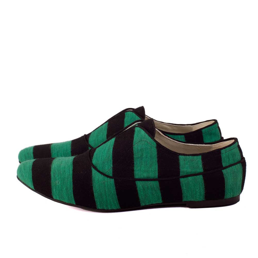 K436 cotton sneakers; green and black
